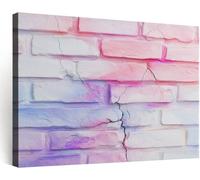 Impression sur Toile Cadre Moderne Texture Murale Abstrait Doux, Peinture sur toile Rose-Violet - Tableau Decoration Murale avec Cadre pour Décoration de Chambre Salle De Bain Bureau 40 x 30 cm