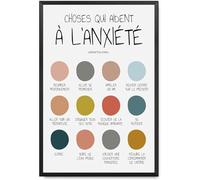 Impression Sur Toile « Calmez-Vous Et Combattez L'Anxiété », Affiche De Thérapie Française, Conseiller, Psychologue De Bureau, Auto-Assistance, Santé Mentale, Décoration Murale, 40 X 60 Cm, Sans Cadre
