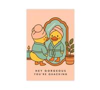 Impression sur toile Canard Self Love - Décoration murale pour chambre à coucher, bureau, chambre - Cadeau - 20 x 30 cm