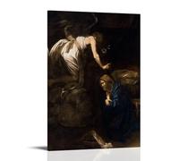 Impression sur toile Caravage Annonciation - Décoration murale pour salon, chambre à coucher - 30 x 45 cm