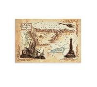Impression sur toile - Carte de la Terre du Milieu du Seigneur des Anneaux - 40 x 60 cm
