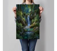 Impression Sur Toile Cascade De Plantes Tropicales Poster Mural et Impression d'art Forêt Tropicale Thaïlandaise Décoration Murale pour Maison, Chambre à Coucher - 70x100cm Sans cadre, Vert Foncé
