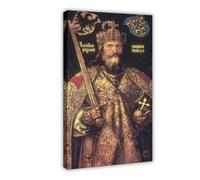 Impression sur toile « Charlemagne I or Charles The Great » - 1er empereur romain sacré - Décoration murale pour chambre à coucher, bureau, chambre, 61 x 91,4 cm