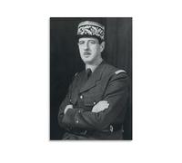 Impression sur toile Charles De Gaulle - Art mural - Poster d'œuvres d'art pour décoration de chambre - 20 x 30 cm