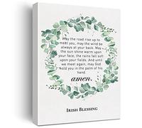 Impression sur toile chrétienne « May the Road Rise Up to Meet You Irish Blessing » - Impression sur toile avec inscription positive - Décoration murale encadrée - Cadeau de mariage - 30,5 x 38,1 cm