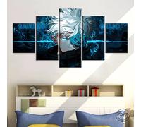 Impression Sur Toile Cinq Tableaux Consécutifs Décoration De Maison Moderne Peinture 5 Panneaux Abstraits Modulaire Poster Avec Cadre M/100cm×50cm Garçon D'Animation Gojo Satoru,Jujutsu Kaisen