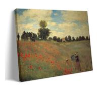 Impression sur toile Claude Monet Great Work (champ de coquelicots) pour chambre à coucher, dortoir, salon - 30 x 45 cm