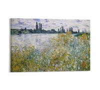 Impression sur toile Claude Monet - Isle of Flowers on Siene near Vetheuil - Décoration murale d'intérieur - 30 x 45 cm