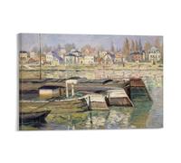 Impression sur toile Claude Monet - La Seine à Asnières - Décoration murale d'intérieur - 30 x 45 cm