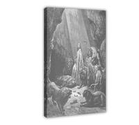 Impression sur toile Daniel in The Lions Den Dore - Décoration murale - Décoration murale - Cadre cadeau - 50 x 75 cm