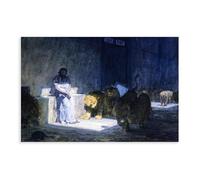 Impression sur toile Daniel in The Lions' Den Henry Ossawa Tanner - Décoration murale moderne pour chambre à coucher - 60 x 90 cm