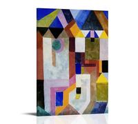 Impression sur toile d'architecture colorée par Paul Klee Painter - 30 x 45 cm