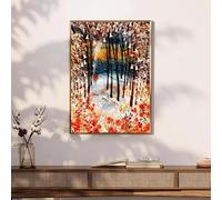 Impression sur toile d'art représentant la nature en automne et en hiver - Affiche illustrée exquise - Impression d'art extrême - Décoration murale - Tableau pour la maison (40x60cm/sans cadre)