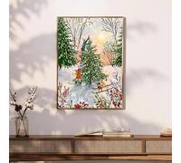 Impression sur toile d'art représentant la nature en automne et en hiver - Affiche illustrée exquise - Impression d'art extrême - Décoration murale - Tableau pour la maison (40x60cm/sans cadre)