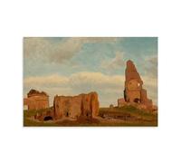 Impression sur toile de Albert Bierstadt Ruins-Campagna of Rome (1867) - Décoration murale sans cadre pour salon, chambre à coucher - 20 x 30 cm