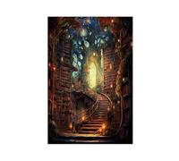 Impression sur toile de bibliothèque fantastique pour salon, chambre à coucher, 40 x 60 cm