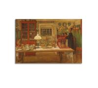 Impression sur toile de Carl Larsson avec inscription « Getting Ready for A Game » - Décoration murale moderne pour chambre à coucher - 50 x 75 cm