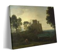 Impression sur toile de Claude Lorrain - Paysage avec psyché à l'extérieur du palais de Cupidon - Art mural moderne - 40 x 60 cm