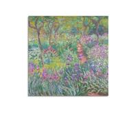Impression sur toile de Claude Monet (Le jardin de l'artiste à Giverny) - Décoration d'intérieur - 50 x 50 cm