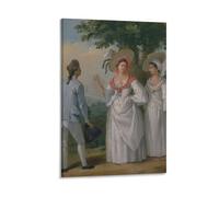 Impression sur toile de créoles des Antilles dans l'élégant Dre Agostino Brunias 30 x 45 cm