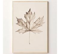 Impression sur toile de feuilles d'érable - Impression de feuilles d'érable - Paysage de ferme - Poster vintage d'automne - Impression botanique rustique - 40,6 x 61 cm - Sans cadre