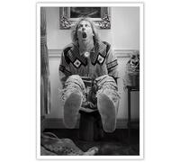 Impression sur toile de film humoristique vintage Dumb and Dumber - Noir et blanc - Décoration de salle de bain - 40 x 60 cm - Sans cadre