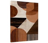 Impression sur toile de formes géométriques abstraites en forme de cercle, marron et beige, décoration d'intérieur moderne pour salon, chambre à coucher, bureau, œuvre d'art esthétique 40,6 x 50,8 cm