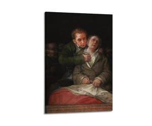 Impression sur toile de Francisco Goya - Autoportrait avec Dr Arrieta - 20,3 x 30,5 cm