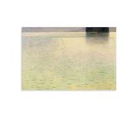Impression sur toile de Gustav Klimt Island in The Attersee (2) - Décoration murale pour chambre à coucher et salon - 50 x 75 cm