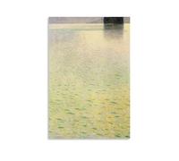 Impression sur toile de Gustav Klimt Island in The Attersee (5) - Décoration murale pour chambre à coucher et salon - 50 x 75 cm