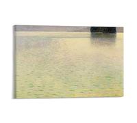 Impression sur toile de Gustav Klimt Island in The Attersee - Décoration murale moderne - 40 x 60 cm