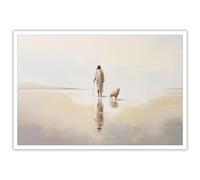 Impression sur toile de Jésus avec le mouton - Art mural horizontal de la Bible - Décoration d'intérieur - Peinture de Jésus - Affiche chrétienne - Parabole du mouton perdu - Décoration murale de