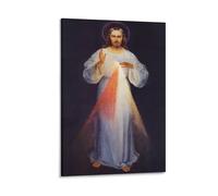 Impression sur toile de Jésus-Christ Divina Misericordia - Décoration d'intérieur - 30 x 45 cm