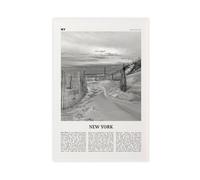 Impression sur toile de l'État de New York - Plage noire et blanche, paysage urbain - Décoration murale esthétique pour chambre à coucher, bureau - 50 x 75 cm