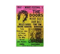 Impression sur toile de l'île de Wight Festival The Doors - Art mural rétro - Peinture décorative pour la maison, la chambre à coucher, le salon - 20 x 30 cm