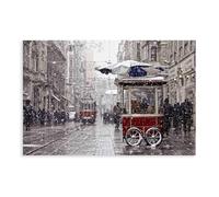 Impression sur toile de paysage Beyoglu d'Istanbul, rue Istiklal, tramway d'Istanbul - Décoration murale pour salon, chambre à coucher - 40 x 60 cm