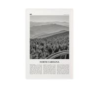 Impression sur toile de paysage rétro de Caroline du Nord, forêt noire et blanche, carte de ville des États-Unis, paysage de voyage, décoration murale moderne pour salon, chambre à coucher (40 x 60 cm