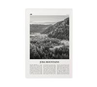 Impression sur toile de paysage urbain avec montagnes du Jura noir et blanc, décoration murale esthétique pour chambre, bureau, 40 x 60 cm