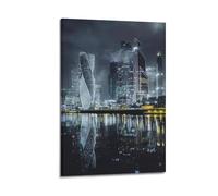 Impression sur toile de paysage urbain de Moscou Russie Sci Fi - Décoration murale moderne pour chambre à coucher - 50 x 75 cm