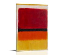 Impression sur toile de peintre de Mark Rothko (blanc, rouge, violet, noir, orange, jaune) - Décoration murale moderne - 60 x 90 cm