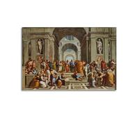 Impression sur toile de peinture sur toile School Of Athens du XVIIe siècle par Raphael - Décoration murale pour chambre à coucher, salon - 50 x 75 cm