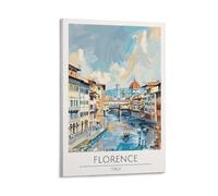 Impression sur toile de peintures à l'aquarelle de Florence Italie - 30 x 45 cm