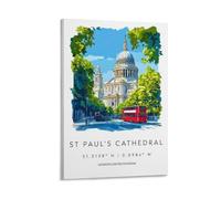 Impression sur toile de peintures à l'aquarelle de la cathédrale Saint-Paul, Londres, voyage - 40 x 60 cm