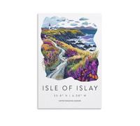 Impression sur toile de peintures à l'aquarelle de l'île d'Islay pour salon, chambre à coucher, salle de bain, bureau, 50 x 75 cm