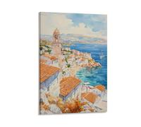 Impression sur toile de peintures à l'aquarelle Hydra Lovers Grèce - 30 x 45 cm