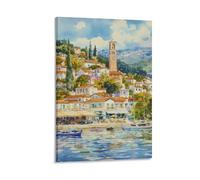 Impression sur toile de peintures à l'aquarelle Poros Grèce - 40 x 60 cm