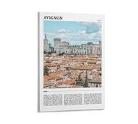 Impression sur toile de peintures à thème Avignon France pour salon, chambre à coucher, salle de bain, bureau, décoration d'intérieur - 40 x 60 cm