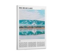 Impression sur toile de peintures à thème Big Bear Lake California - Décoration d'intérieur : salon, chambre à coucher, salle de bain, bureau - 40 x 60 cm