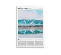 Impression sur toile de peintures à thème Big Bear Lake California - Décoration d'intérieur : salon, chambre à coucher, salle de bain, bureau - 40 x 60 cm