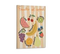 Impression sur toile de peintures à thème fruits de l'esprit bible chrétienne amusante - 30 x 45 cm